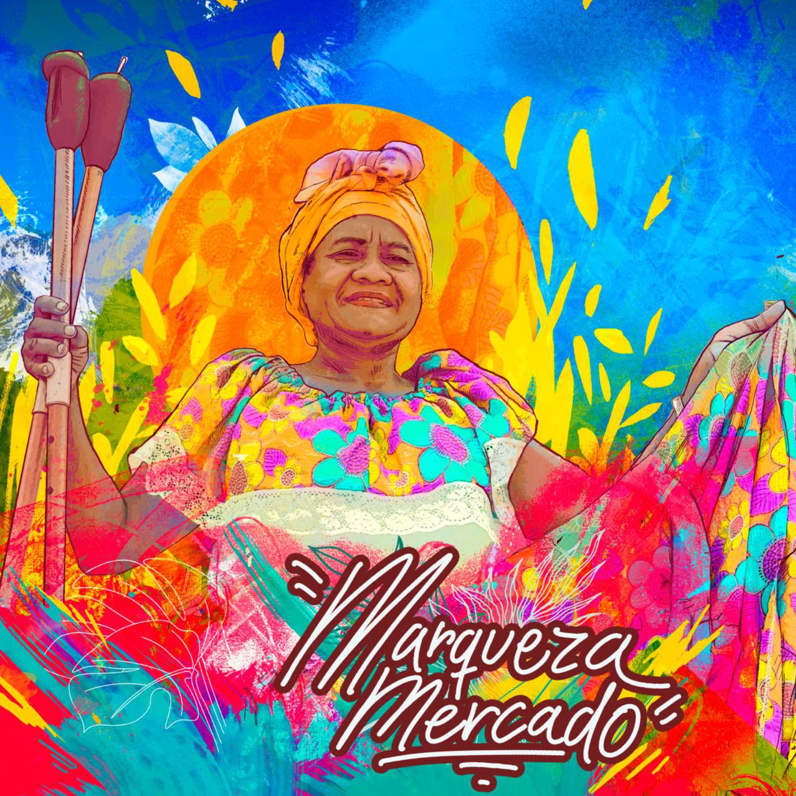 Ilustración de Yuricauno (Ricardo Vasquez N) para cover y Book layout de "Resistencia Sonora"